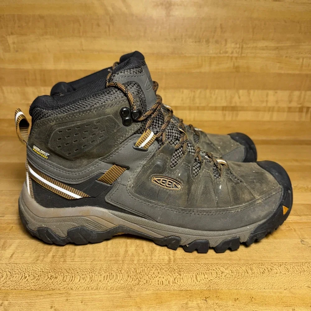 Keen Targhee III Mid Waterproof Hiking Boots Mens 10.5 Wide Brown Grey 1018596